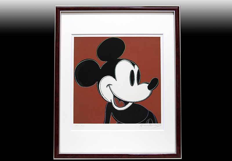 アンディ・ウォーホル 直筆サイン 証明書 シルク「Mickey Mouse ミッキーマウス 64/250」真作保証の画像1