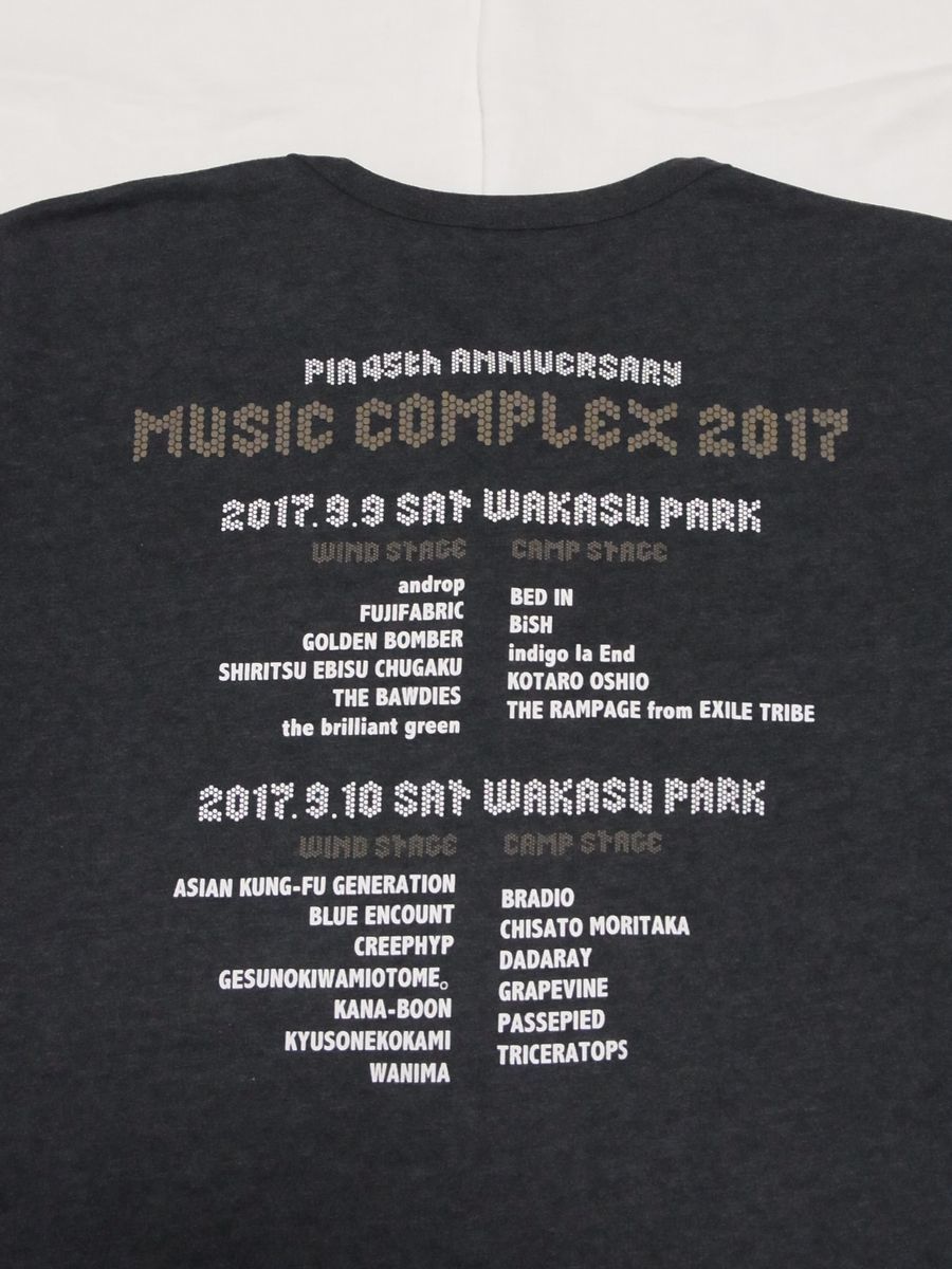 ★ PIA MUSIC COMPLEX 2017 スタッフ Tシャツ sizeL グレー ★古着 非売品 ロック フェス ライブ グッズ WANIMA アジカン フジファブリック_画像3