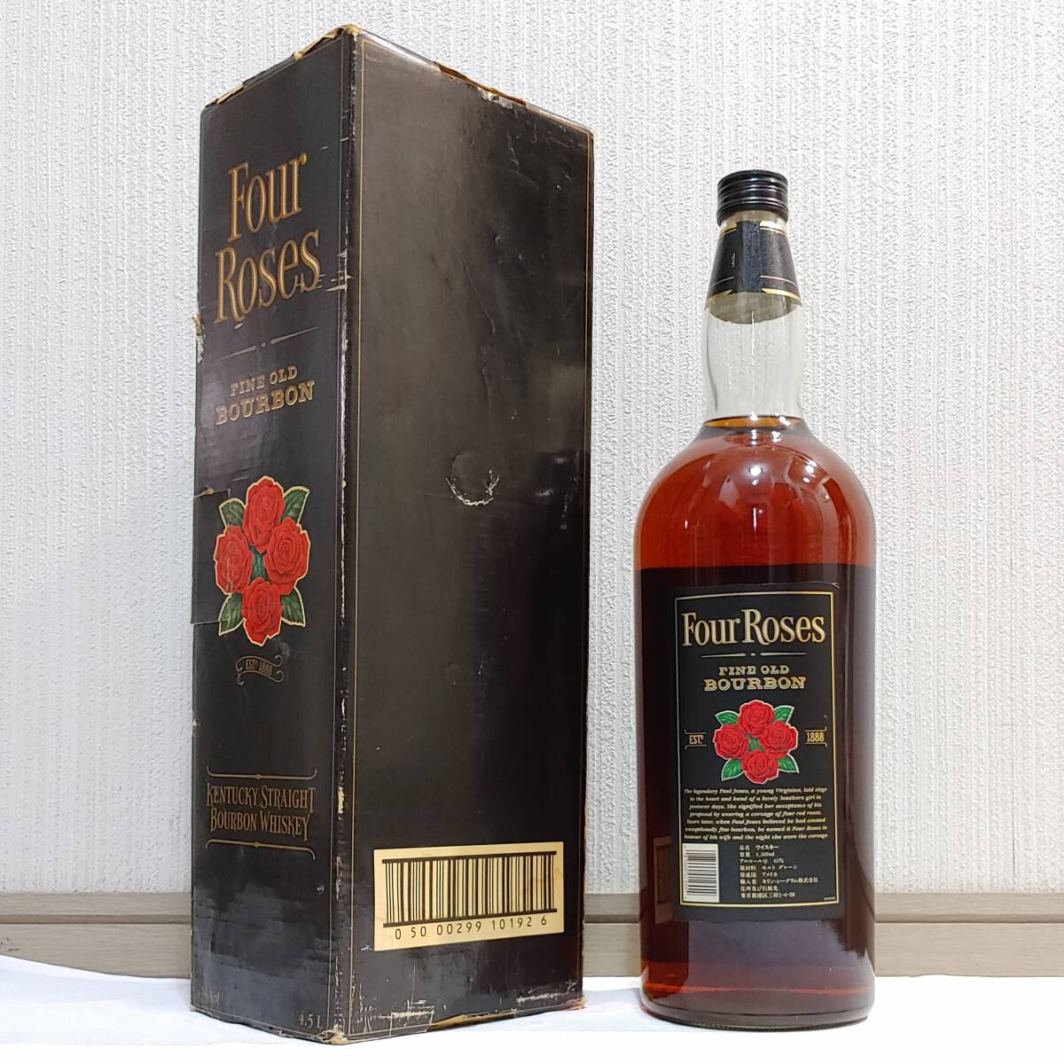 【全国送料無料】Four Roses FINE OLD KENTUCKY STRAIGHT BOURBON WHISKEY　43度　4500ml【フォアローゼズ フォアローゼス 黒 ブラック】_画像2