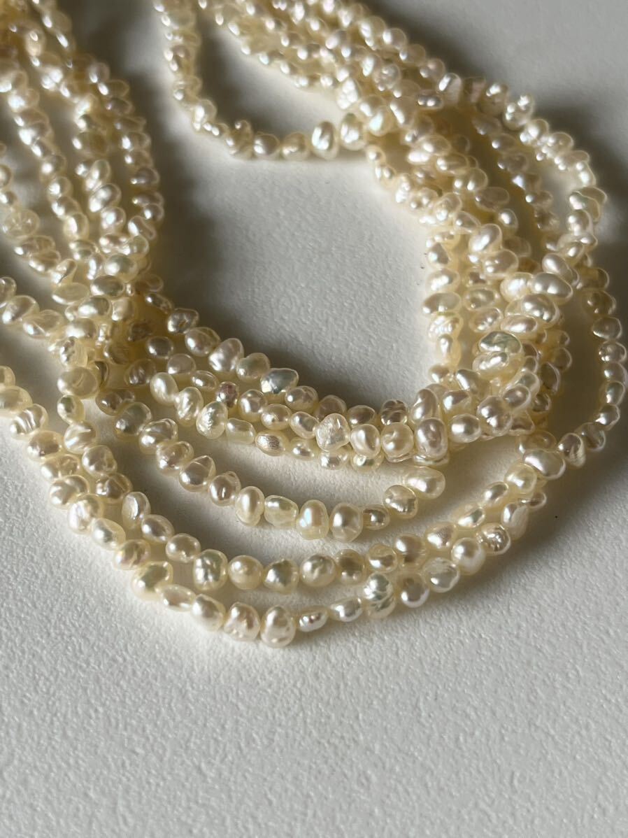 【1連価格3-4mm】ケシパール 淡水パール 高品質 真珠 無核 素材 テリつやあり の画像7