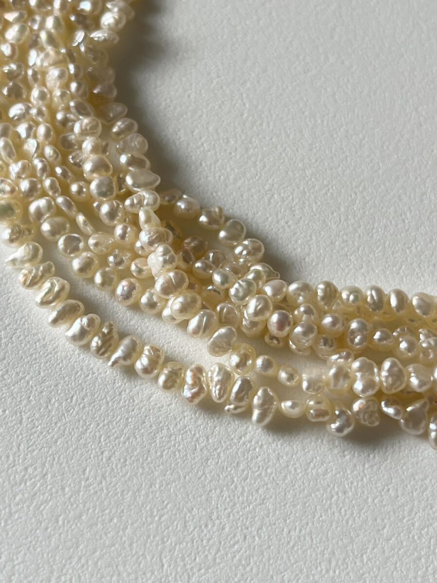 【1連価格3-4mm】ケシパール 淡水パール 高品質 真珠 無核 素材 テリつやあり の画像4