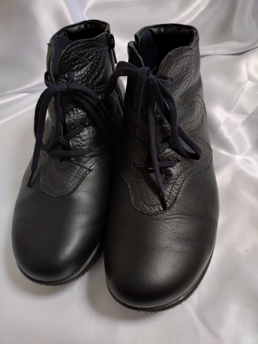 ミスキョウコ　ショートブーツ　24.5cm 4E ブラック 黒 靴_画像1