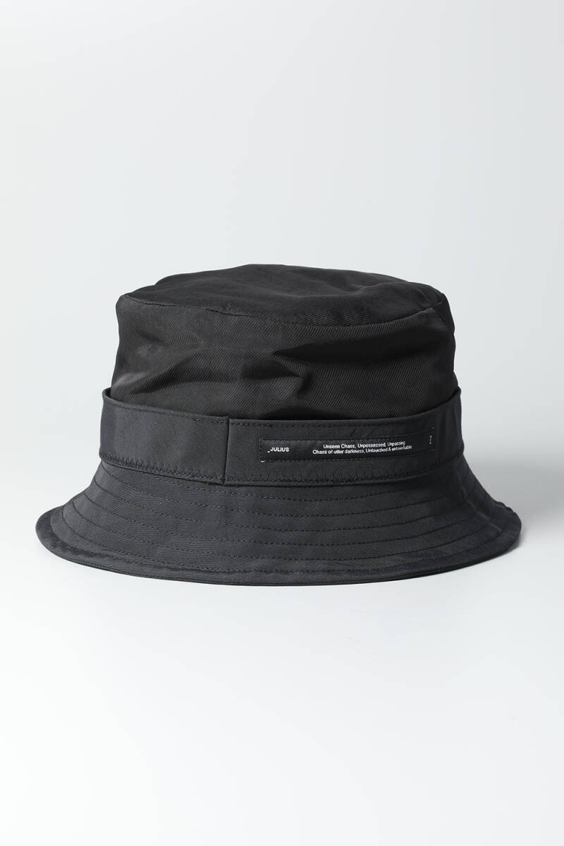 美品 22PF定価20900円 JULIUS ユリウス 希少リバーシブル バケット ハット NiLos ニルズ 黒 / rickowens drkshdw Yohji Yamamoto Y-3 GUIDI_画像8