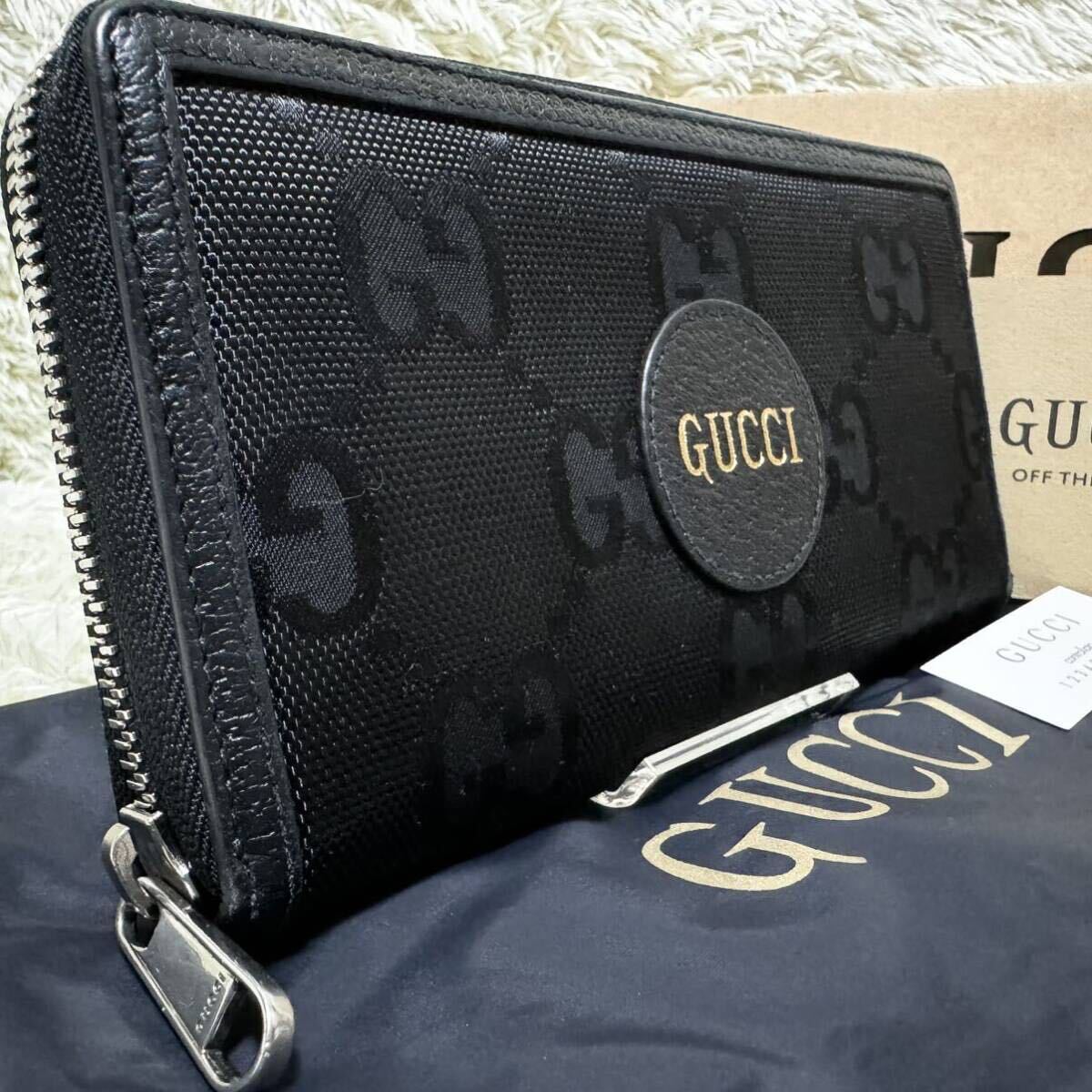 【流通少/付属品完備】 グッチ GUCCI 長財布 オフザグリッド ラウンドファスナー ジャンボGG ジッピーウォレット メンズ ブラック ビジネス_画像1