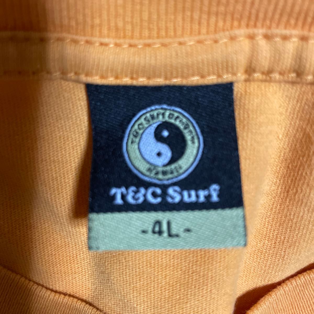 T &C Surf 半袖Tシャツ　4L 大きいサイズ　オレンジ　ビタミンカラー　メンズ　レディース　ボーイズ　ガールズ　体型カバー