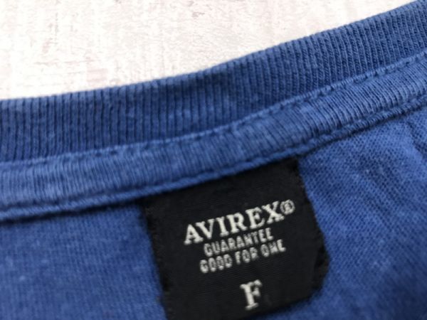  Avirex AVIREX American Casual military Street Y2K 00s Logo print short sleeves T-shirt lady's cotton 100% F blue 