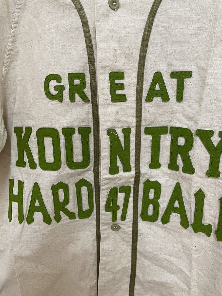 KAPITAL キャピタル inen baseball shirt リネン GREAT KOUNTRYベースボールシャツ 希少 中古 サイズ：L_画像4