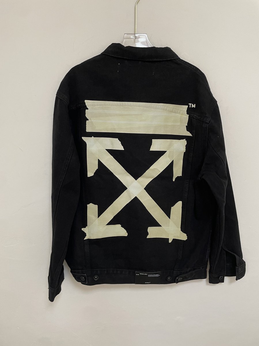 Off-White オフホワイト DENIM JEANS JACKET デニムジーンズジャケット アウター メンズ Black 希少 中古 Lサイズ_画像1