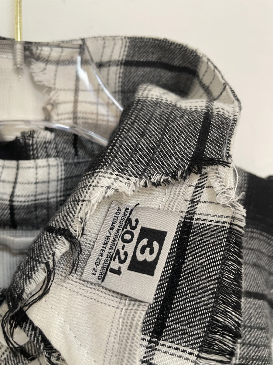 MAISON MIHARA YASUHIRO メゾンミハラヤスヒロ Black and White Plaid Brocade Double Layyer Me 希少パーカー 希少 中古 サイズ:M_画像5