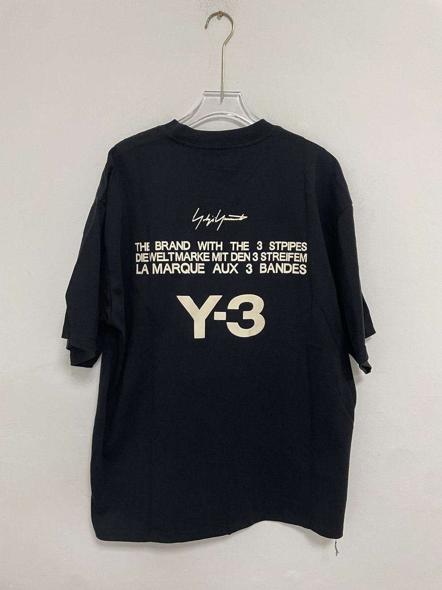 Yohji Yamamoto ヨウジヤマモト Y-3 半袖シャツ 半袖 ステキ ファッション 流行 ブラック 人気 中古 Ｍ JN 1_画像1