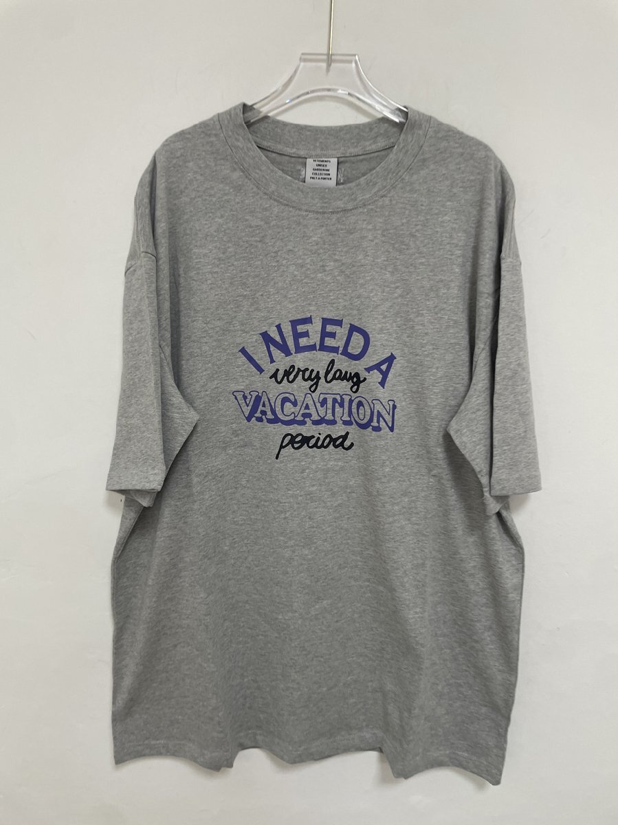 VETEMENTS ヴェトモン I Need A Vacation Tシャツ I Need A Vacation Gray T-Shirt 半袖シャツ グレー 希少 中古 Mサイズ_画像1