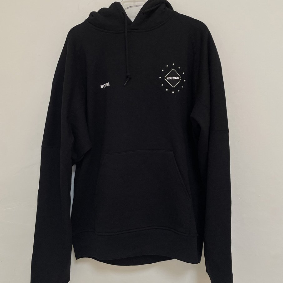 F.C.R.B. F.C.Real Bristol FCRB Bristol BIG LOGO SWEAT HOODIE ビッグロゴスウェットフーディ ブラック 人気 中古 sサイズ_画像1