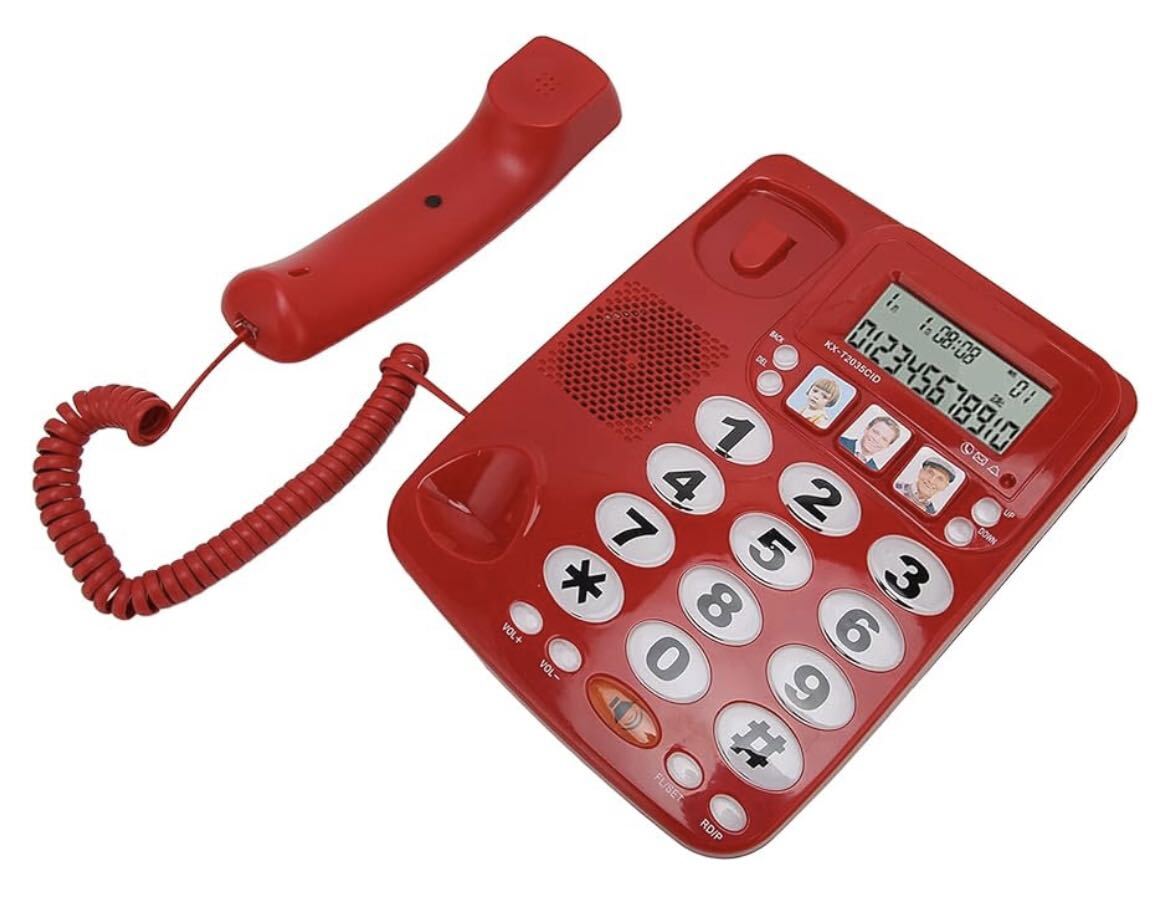 デスクトップコード付き電話 発信者ID番号ストレージLCDディスプレイショートカット調整可能な着信音 インジケーターボタン固定電話付き 