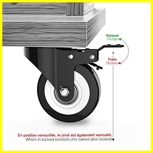 ★8_50mmブラック★ 単個耐荷重68kg 高耐久性 360度回転 ブレーキ付き 車輪 静音 キャスター 2インチ 8個セット_画像5