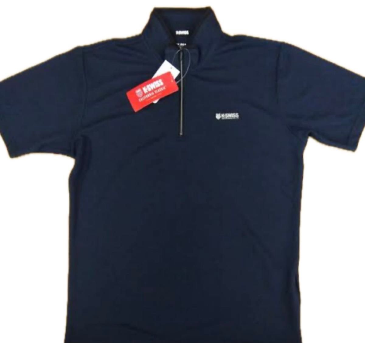 Kaepa ケイパ 新品 ハーフジップ ゴルフ メンズ 半袖ポロシャツ 襟付きトップス 黒 サイズL