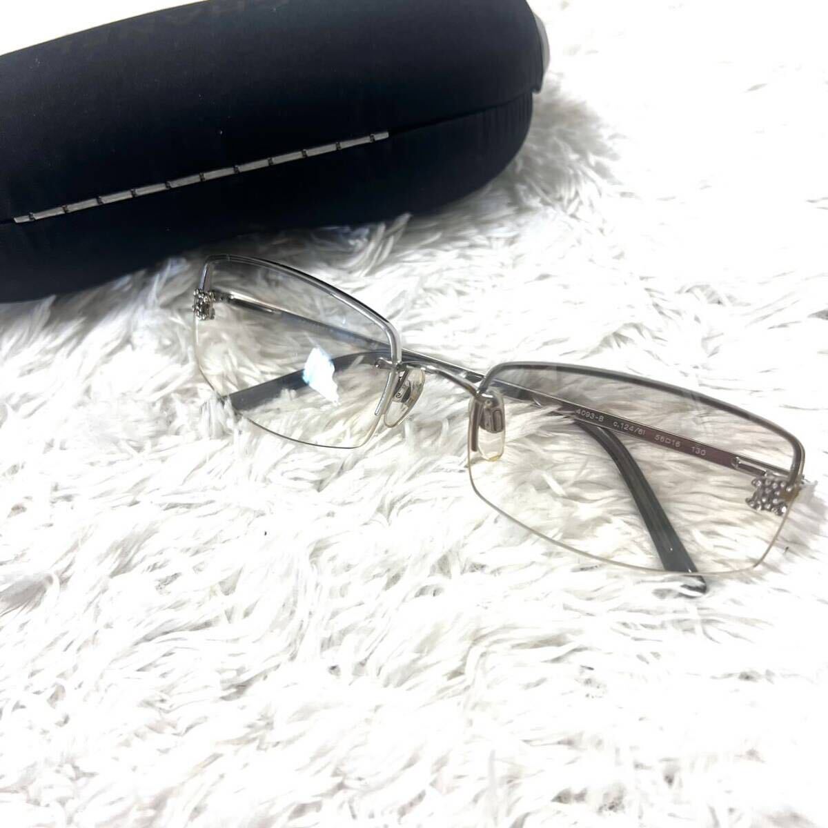 1 jpy ultimate beautiful goods Chanel CHANEL sunglasses gradation color here Mark rhinestone matelasse men's lady's clear glasses 