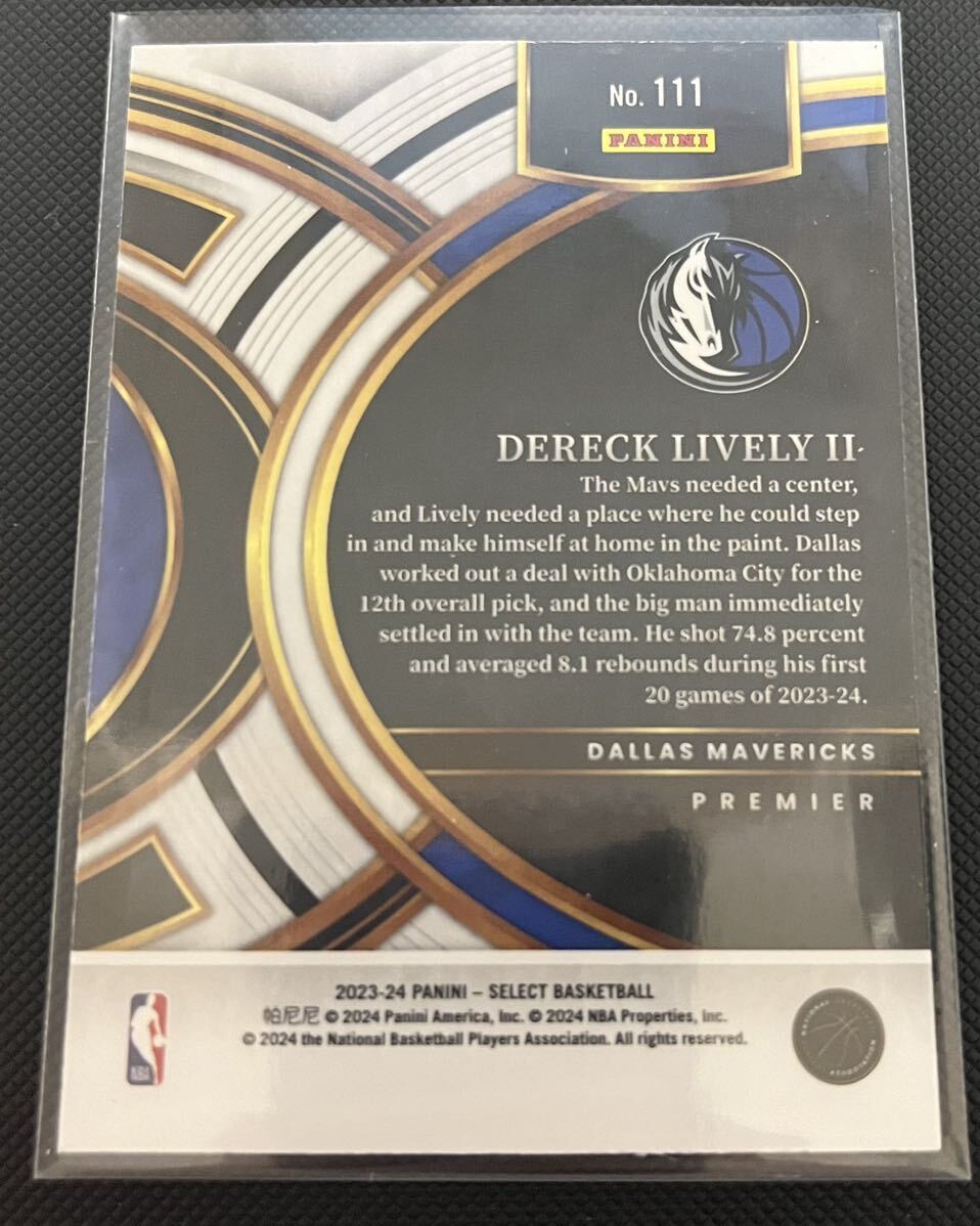 DERECK LIVELY II MAVERICKS RC PREMIER 2023-24 Panini basketball SELECT _画像2