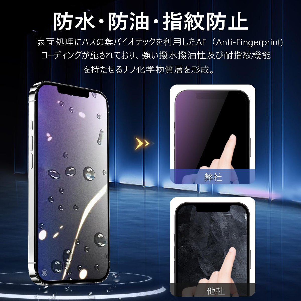 送料無料★iPhone 13 Mini ガラスフィルム アンチグレア ブルーライト 保護フィルム さらさら カメラフィルム 付き_画像5