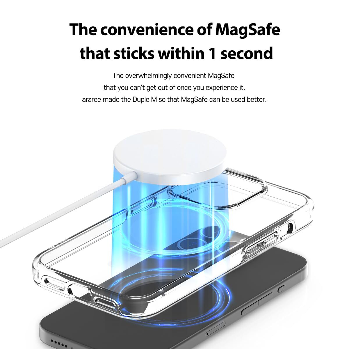 送料無料★iPhone15ProMax ケース MagSafe 対応 スマホケース 透明 ハード 側面ソフト クリア_画像5