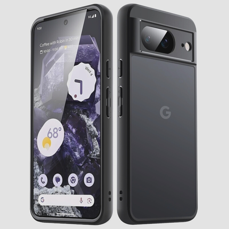 送料無料★JEDirect Google Pixel 8 マットケース 薄型 半透明マット感背面保護カバー 指紋防止 (黒曜石)_画像1