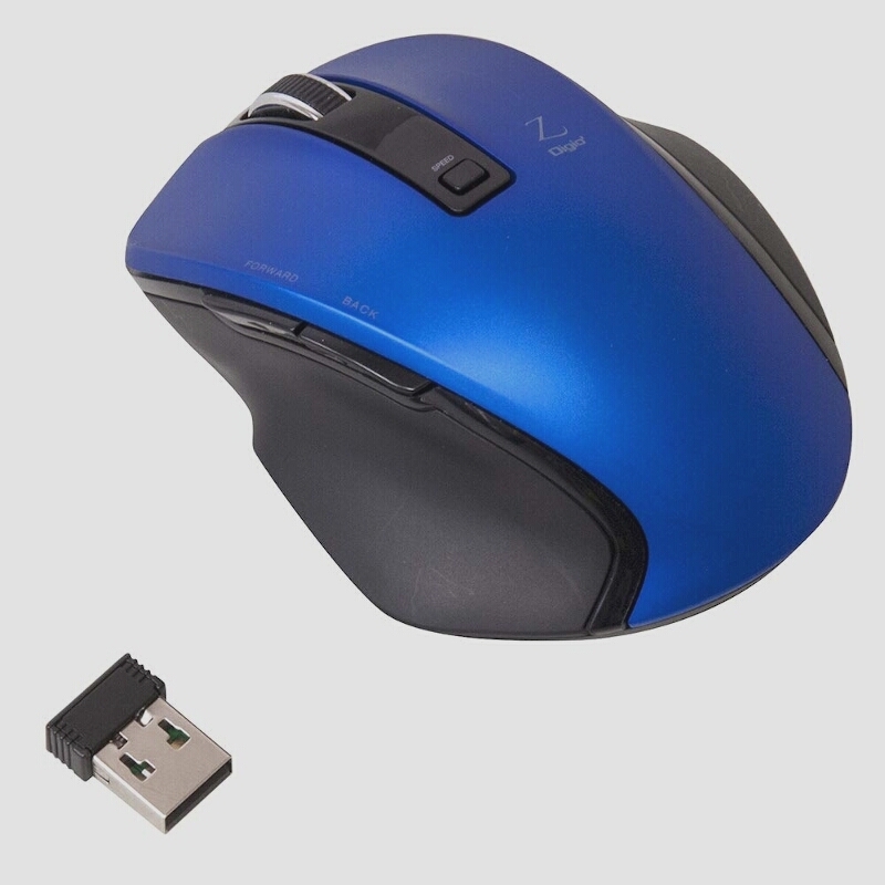送料無料★Digio2 究極のカタチ 2.4GHワイヤレスマウス 5ボタン Blue LED Sサイズ ブルー Z7499_画像1
