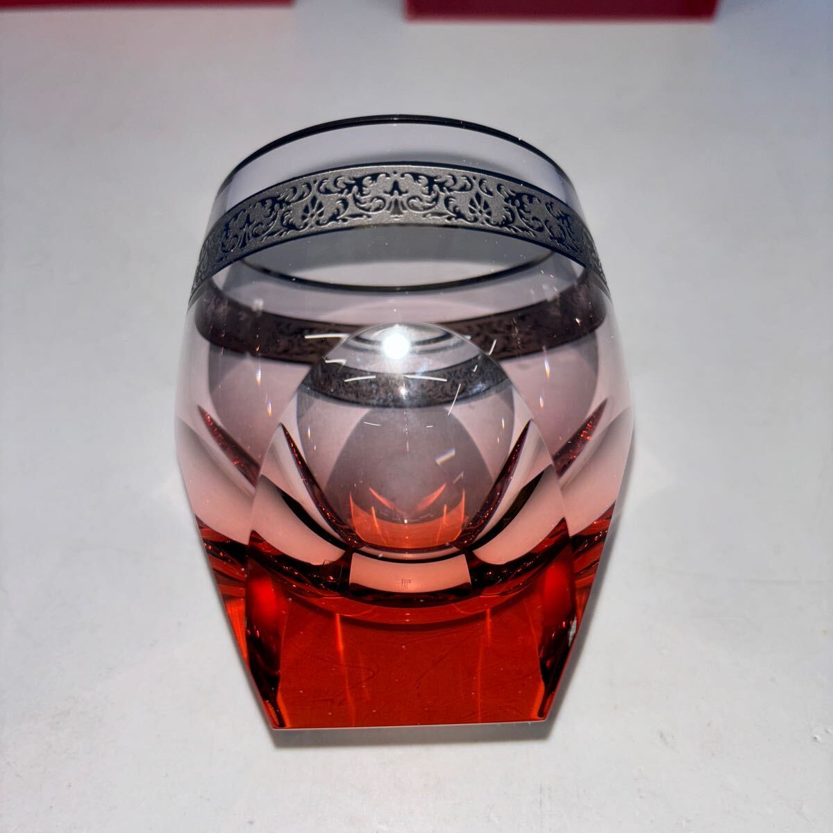 モーゼル Moser ロックグラス 薄赤　プラチナ　箱付き　BAP-020RO_画像3