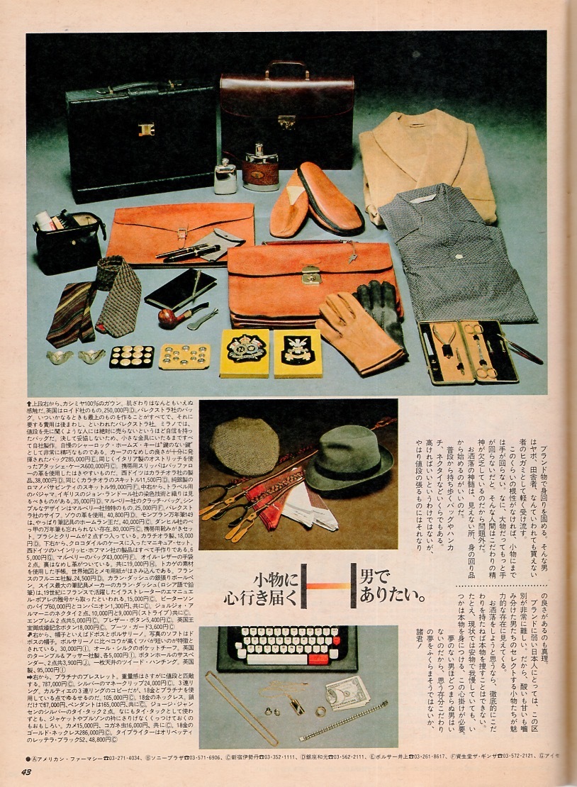 雑誌BRUTUS/ブルータス NO,33(1981.12/15)★いい物に感涙特集★インテリア/靴/ファッション/料理/アウトドア・スポーツ/カメラ/ステレオ★_画像7