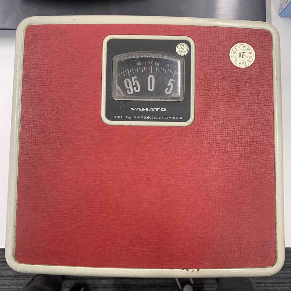 体重計 ヤマト YAMATO C型 ヘルスメーター 赤 レッド 昭和レトロ 家庭用 秤量100kg 最小目盛り500g _画像1