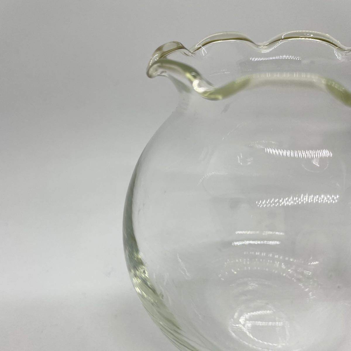 ガラス容器 透明容器 丸型 昭和レトロ アンティーク フリル インテリア小物 インテリア雑貨