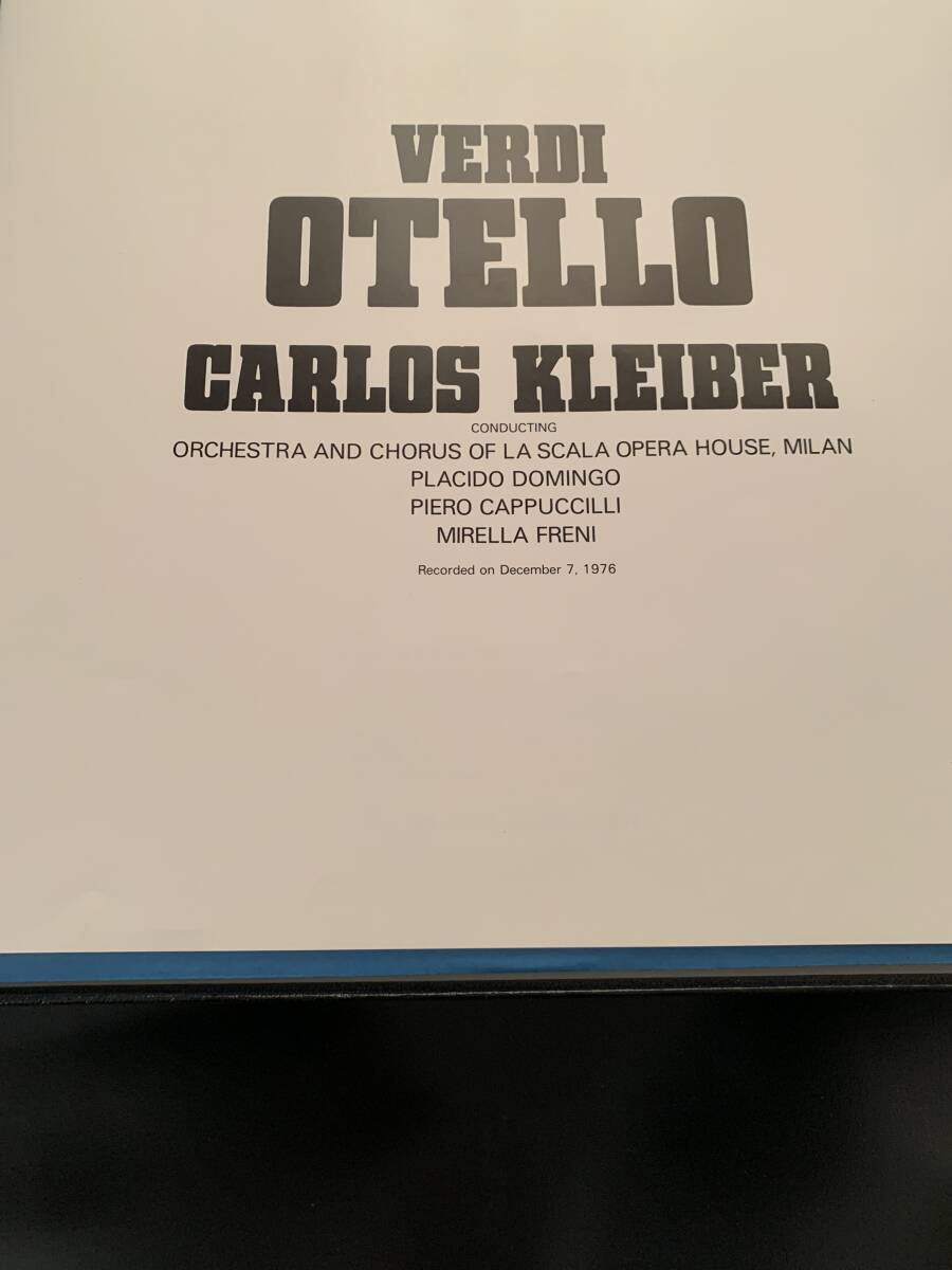 D625/カルロス・クライバー　ヴェルディ　オペラ　オテロ　全4幕　3枚組　ミラノ・スカラ座　1976年　ライヴ_画像3