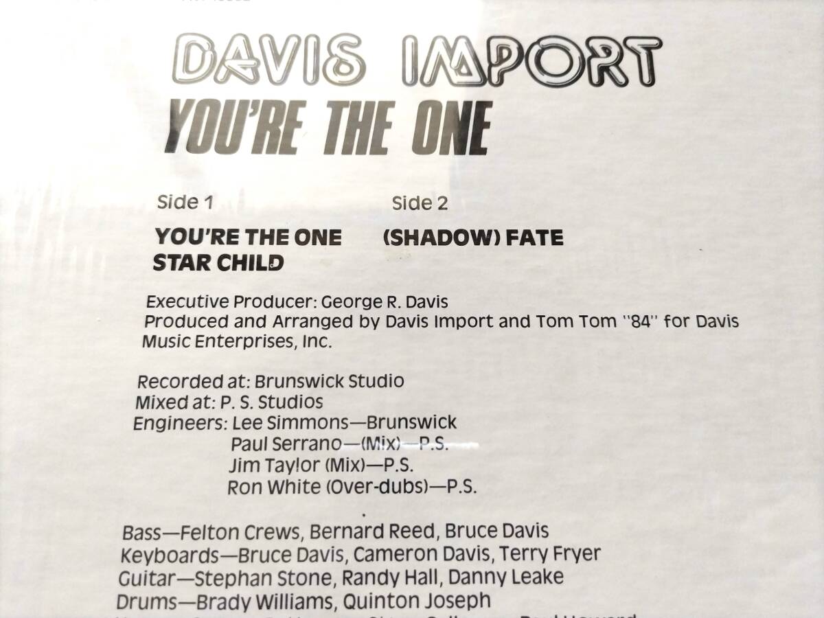 美品放出！シュリンク付 / Davis Import / You're The One /Pro. Arranged By Tom Tom 84, Brunswickスタジオ録音 /Chicago産メロウ名盤_画像3