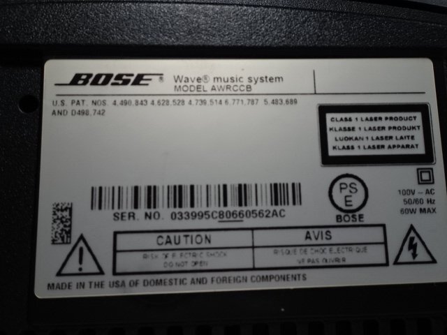BOSE Wave music system AWRCCB 通電・動作確認済み　リモコン付属　電源ケーブル欠品　現状品_画像9