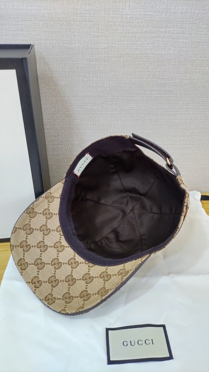 GUCCI GGキャンバス XS56 シェリーライン キャップ 帽子  男女兼用 