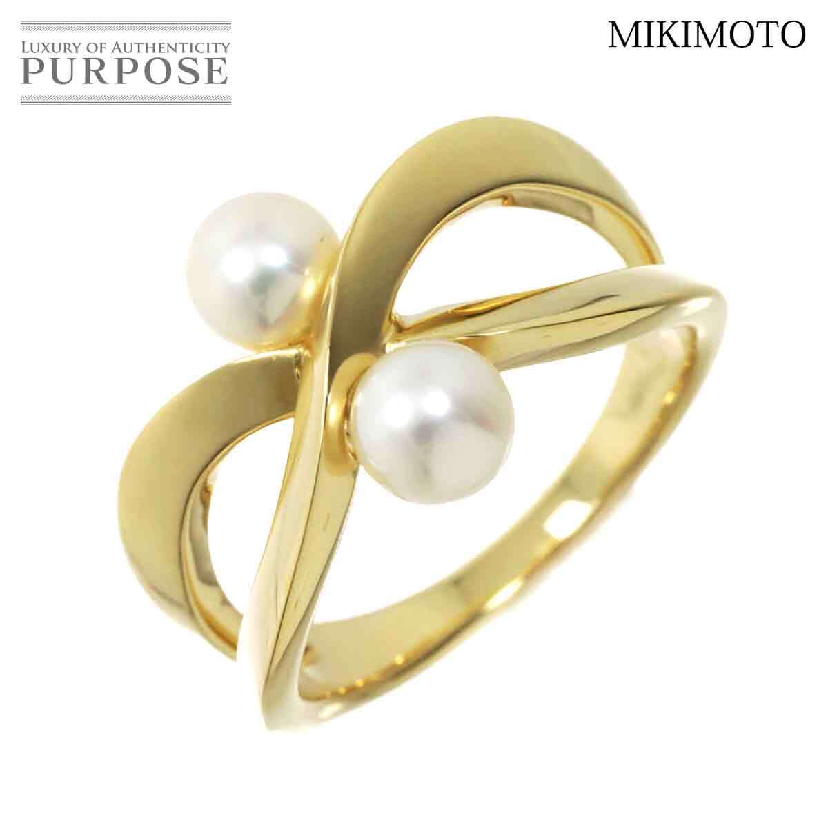  Mikimoto MIKIMOTO 12 номер кольцо Akoya жемчуг 5.2mm K18 YG желтое золото 750 жемчуг кольцо Akoya Pearl Ring 90229041