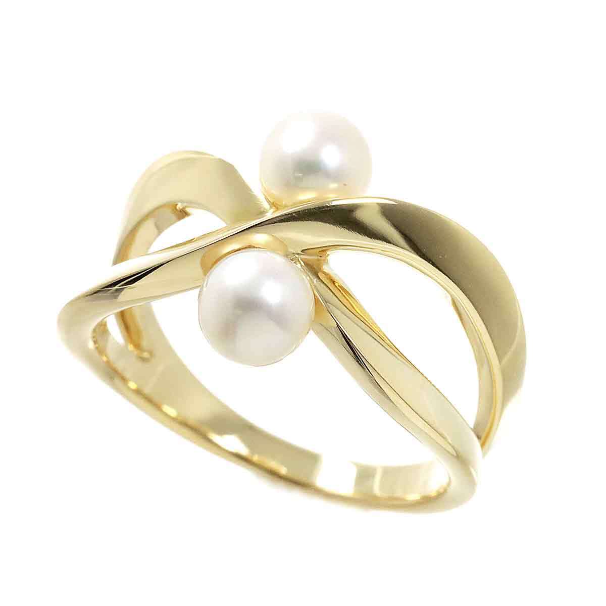  Mikimoto MIKIMOTO 12 номер кольцо Akoya жемчуг 5.2mm K18 YG желтое золото 750 жемчуг кольцо Akoya Pearl Ring 90229041