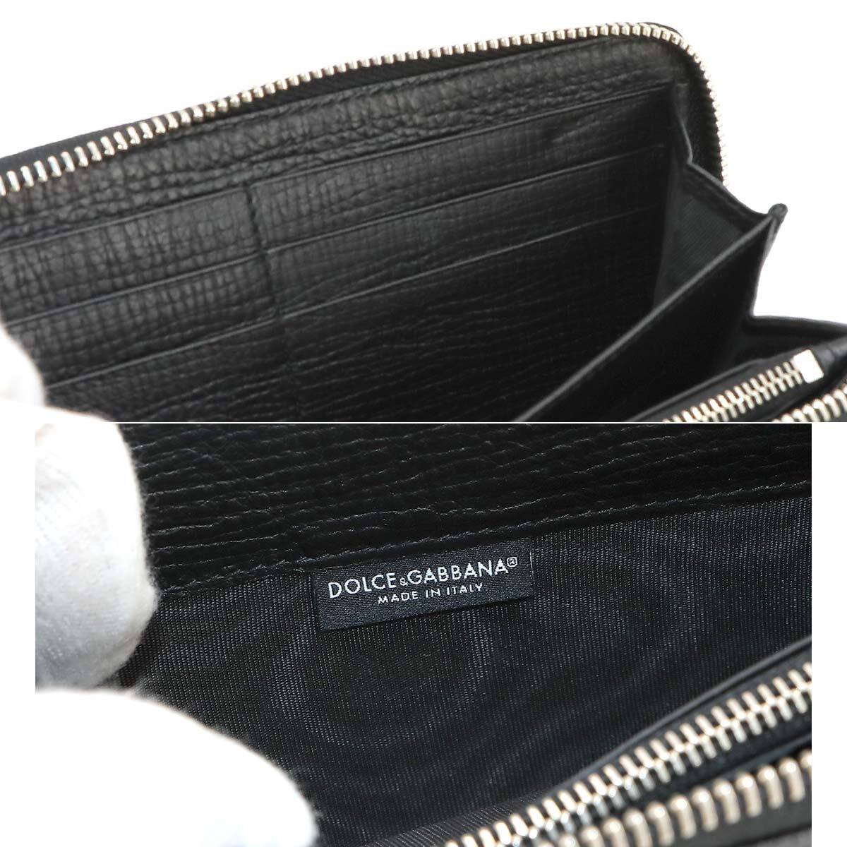  Dolce & Gabbana DOLCE&GABBANA round fastener long wallet leather black BP1672 silver metal fittings Wallet 90232089