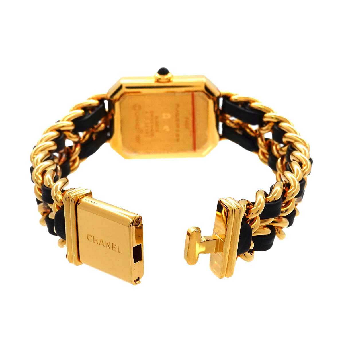  Chanel CHANEL Premiere L размер H0001 Vintage женские наручные часы черный Gold кварц часы Premiere 90223356