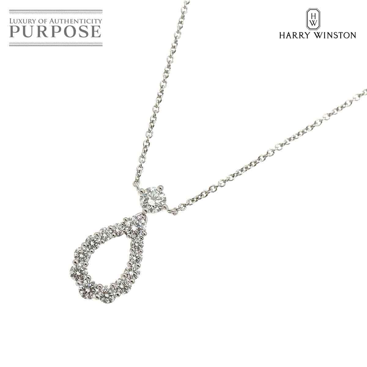  Harry Winston HARRY WINSTON HW петля diamond колье 41cm Pt платина medium Diamond Necklace [ сертификат ] 90229814