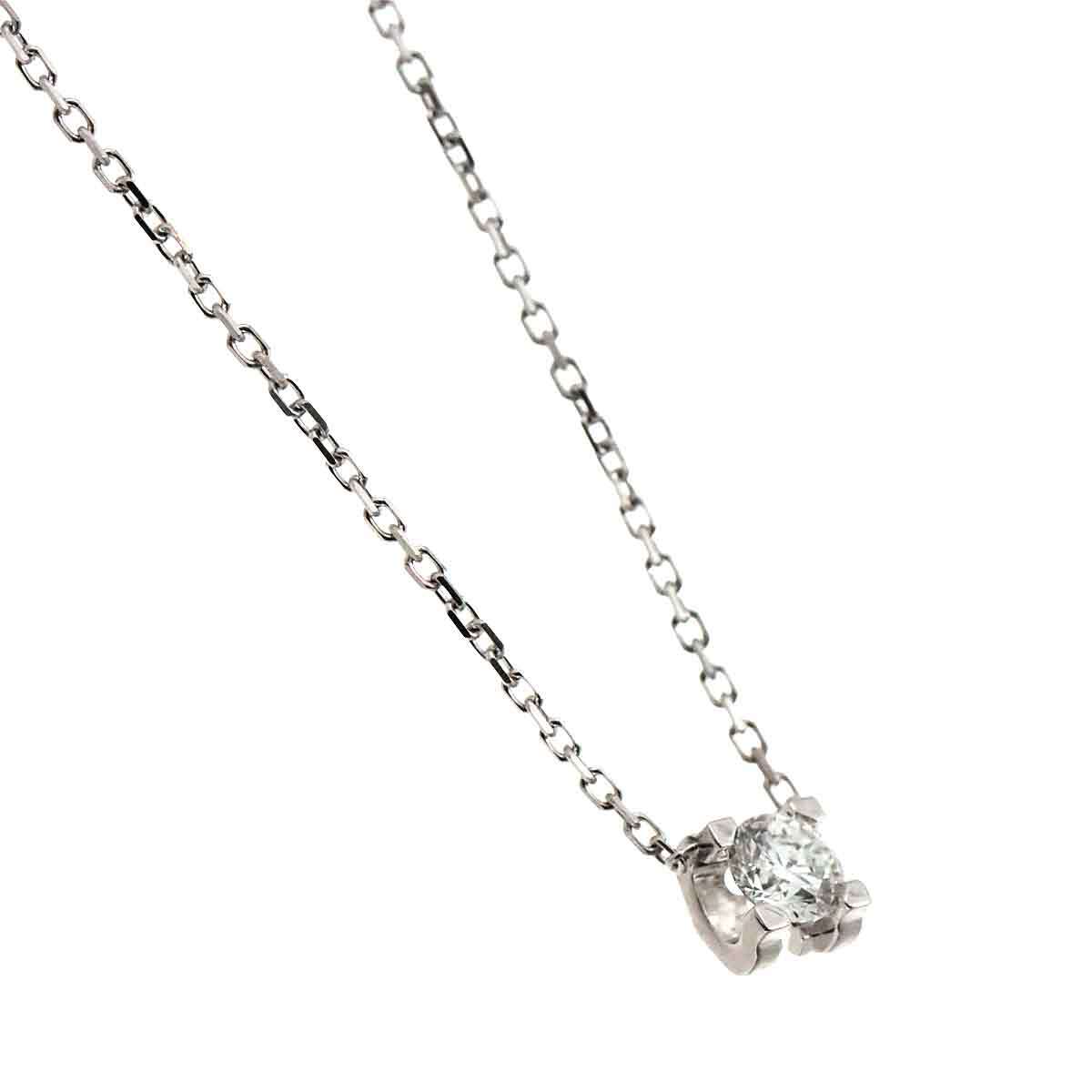 カルティエ Cartier Cドゥ ダイヤ 0.20ct D/VVS1/EX ネックレス 42cm K18 WG 750 C De Necklace【証明書・鑑定書付き】 90228219_画像3