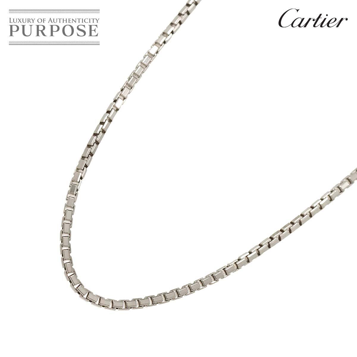 カルティエ Cartier タンク チェーン ネックレス 42cm K18 WG ホワイトゴールド 750 Necklace【証明書付き】 90228221_画像1