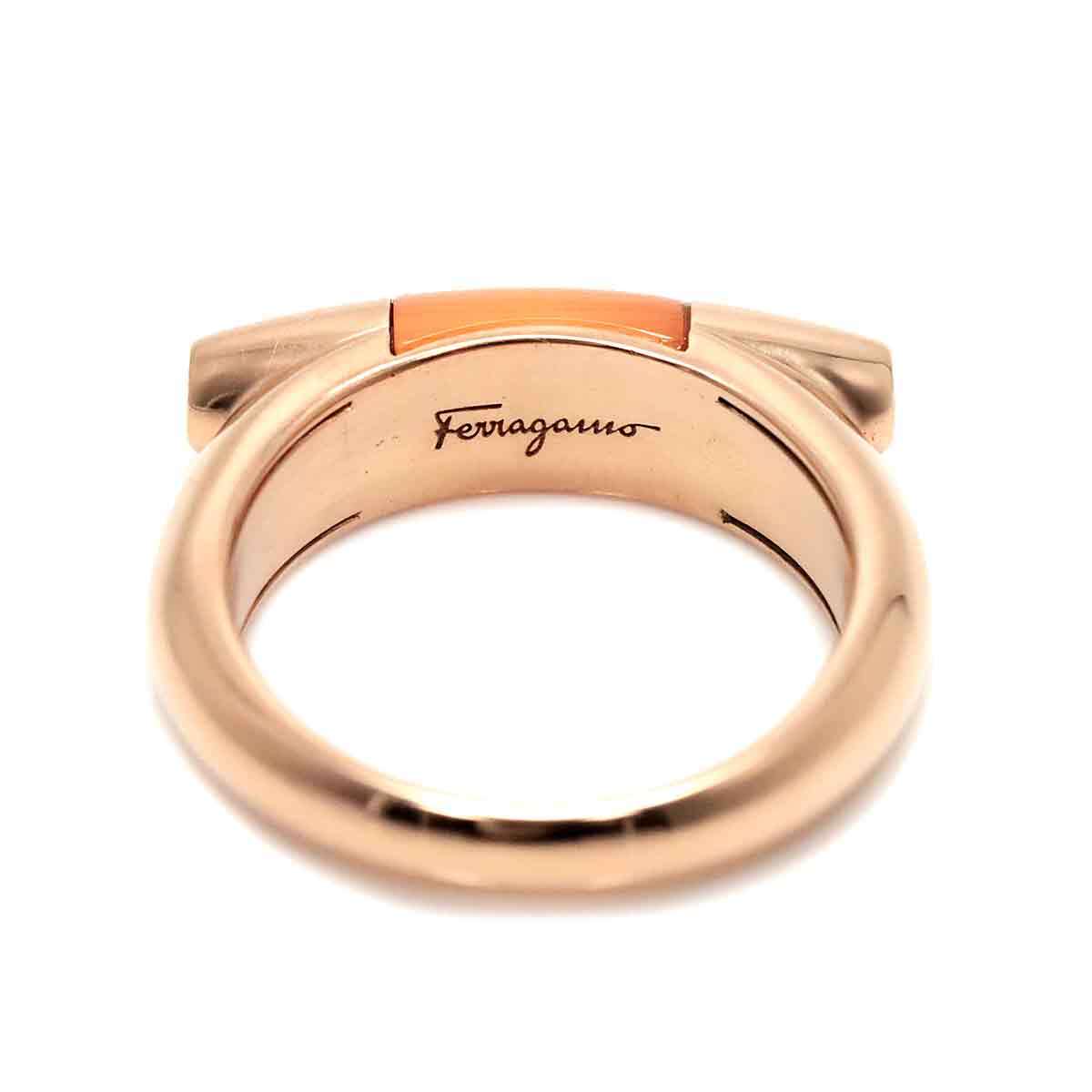 サルヴァトーレ フェラガモ Salvatore Ferragamo 15.5号 リング クォーツ ダイヤ K18 PG ピンクゴールド 750 指輪 Ring 90227664_画像3