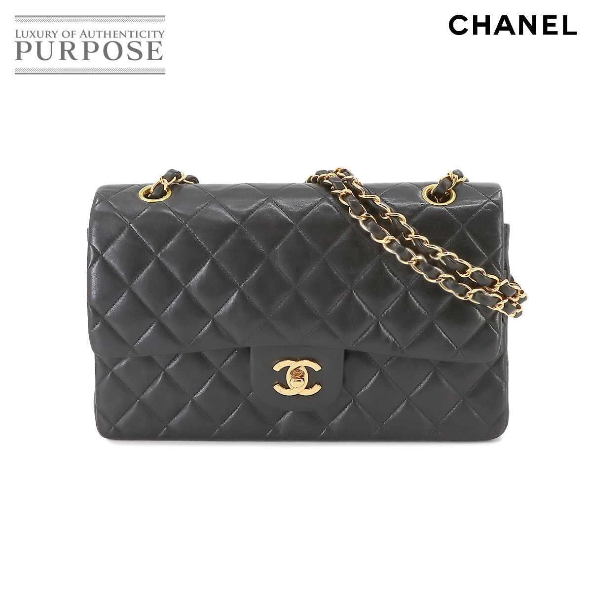 新品同様 シャネル CHANEL マトラッセ 25 チェーン ショルダー バッグ レザー ブラック A01112 ゴールド 金具 ヴィンテージ 90232060_画像1