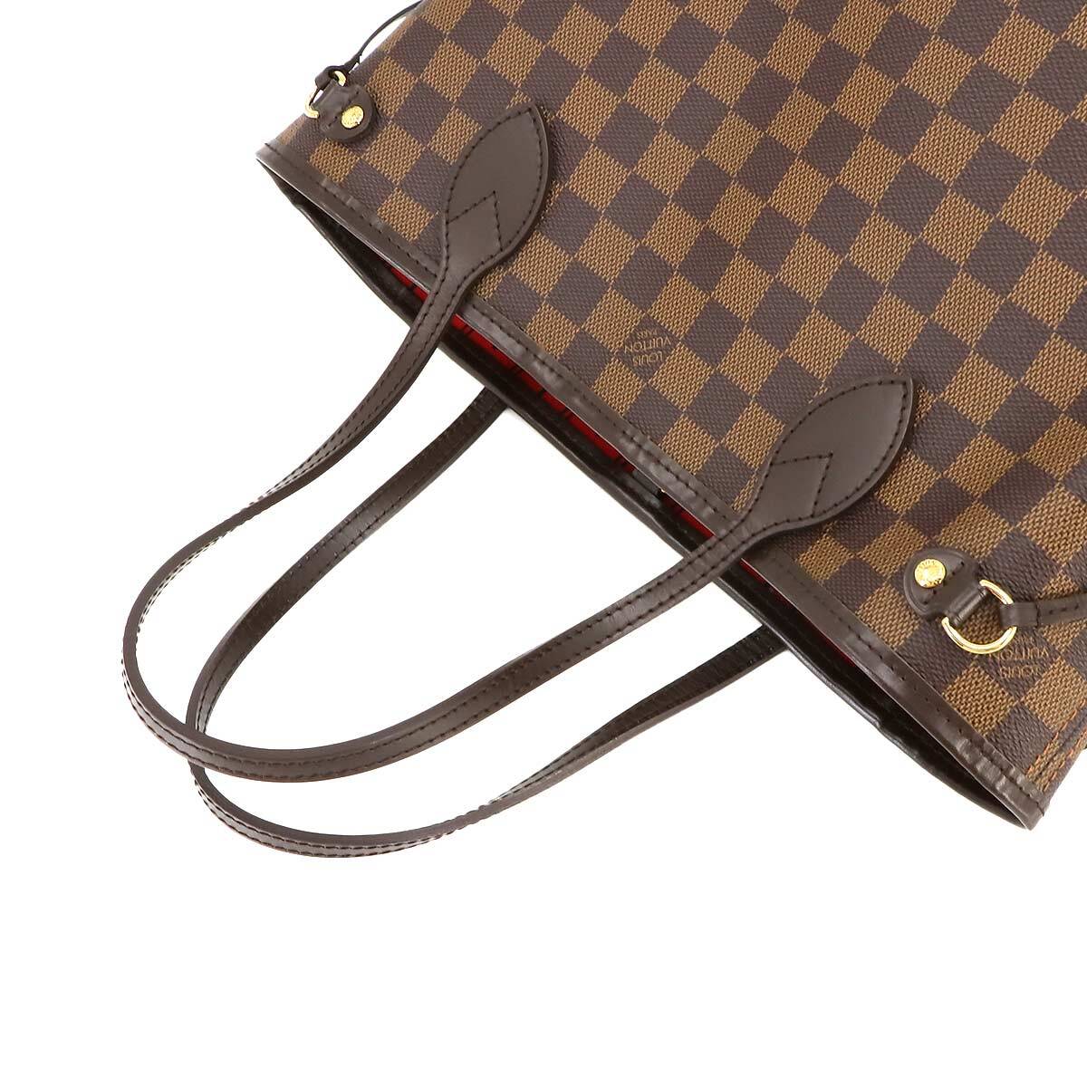 新品同様 ルイ ヴィトン LOUIS VUITTON ダミエ ネヴァーフル PM トート バッグ エベヌ N51109 ブラウン Damier Neverfull PM 90233865_画像5