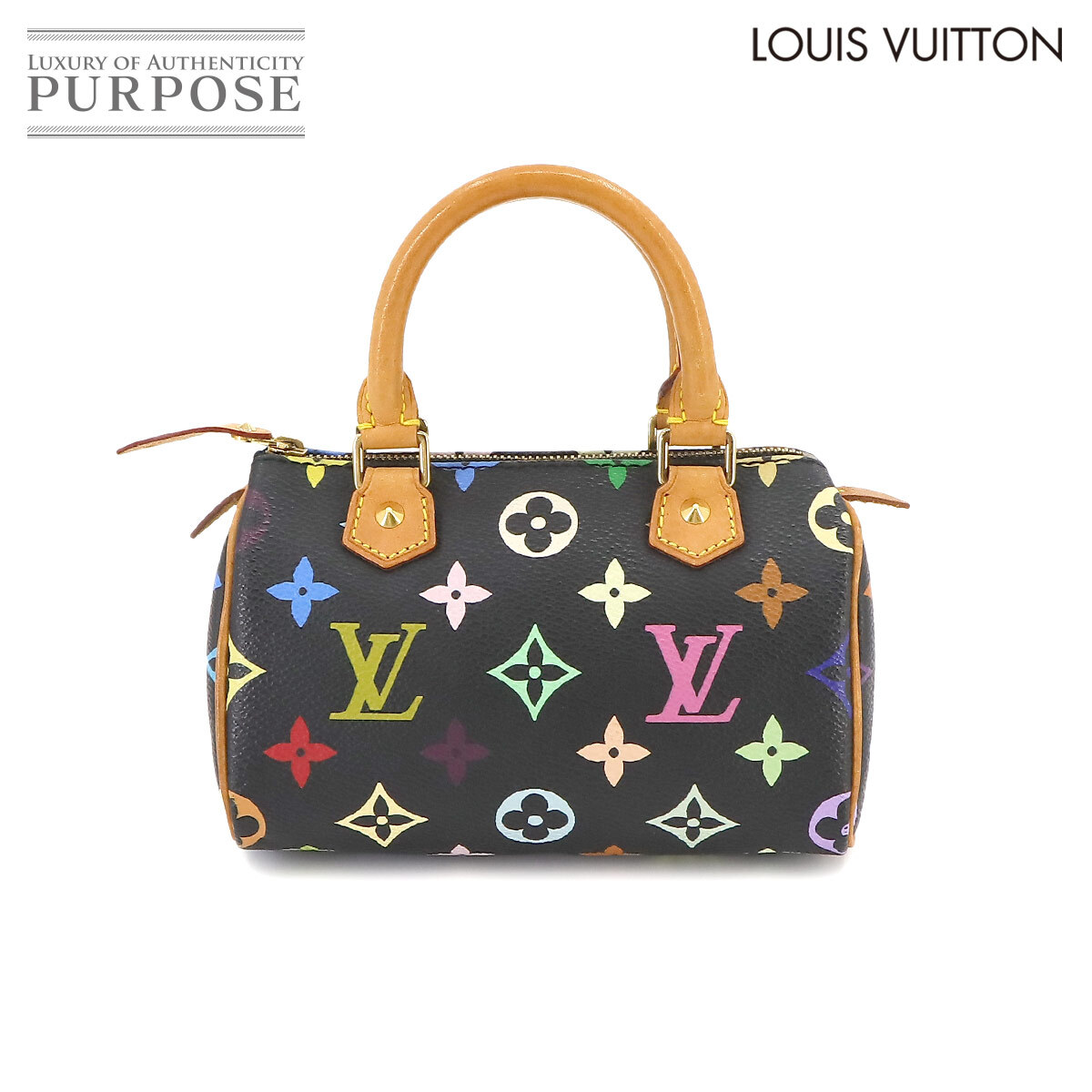 ルイ ヴィトン LOUIS VUITTON モノグラム マルチカラー ミニ スピーディ ハンド バッグ ノワール M92644 ゴールド 金具 90233781_画像1