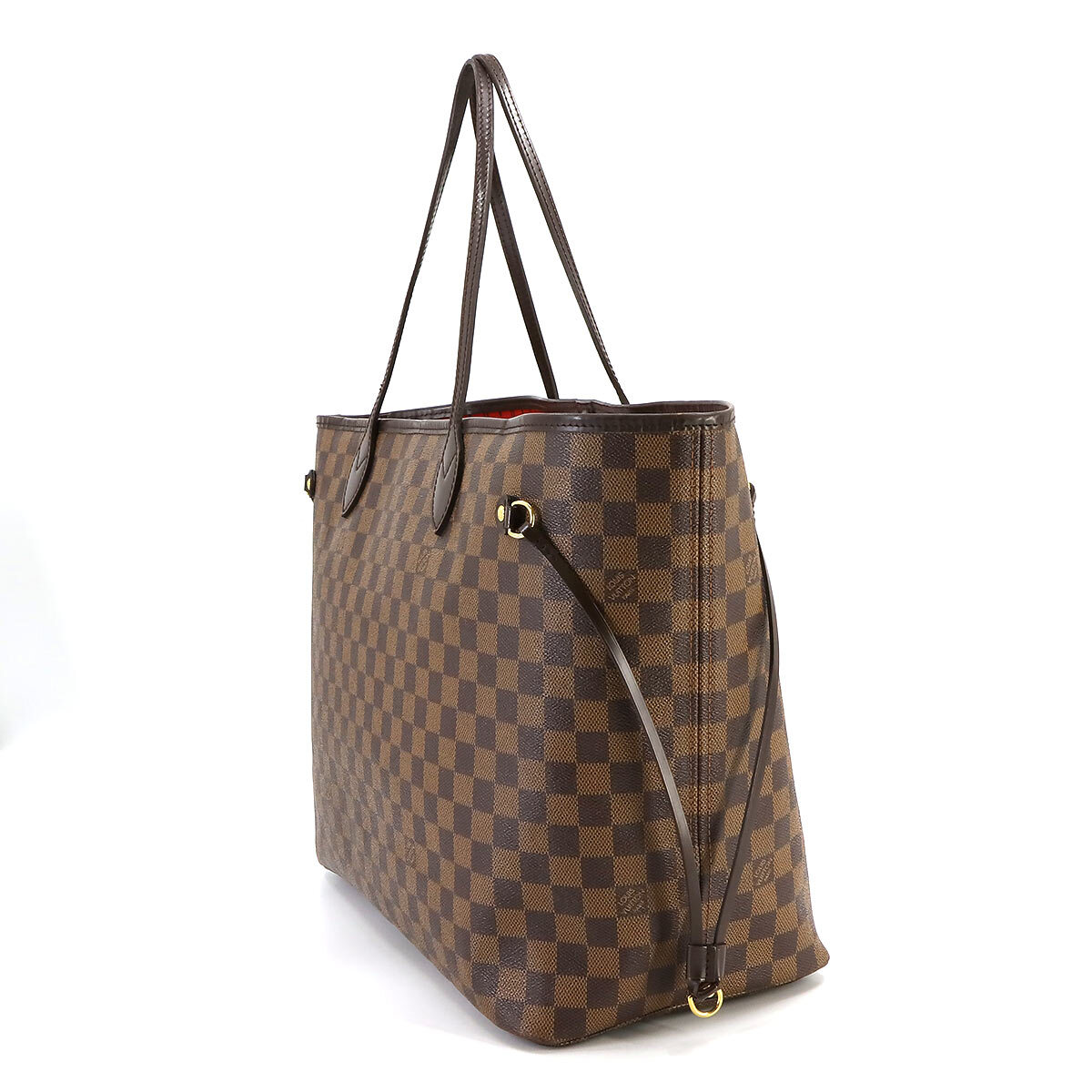 ルイ ヴィトン LOUIS VUITTON ダミエ ネヴァーフル GM トート バッグ エベヌ スリーズ N51106 ゴールド 金具 Neverfull 90233940_画像3