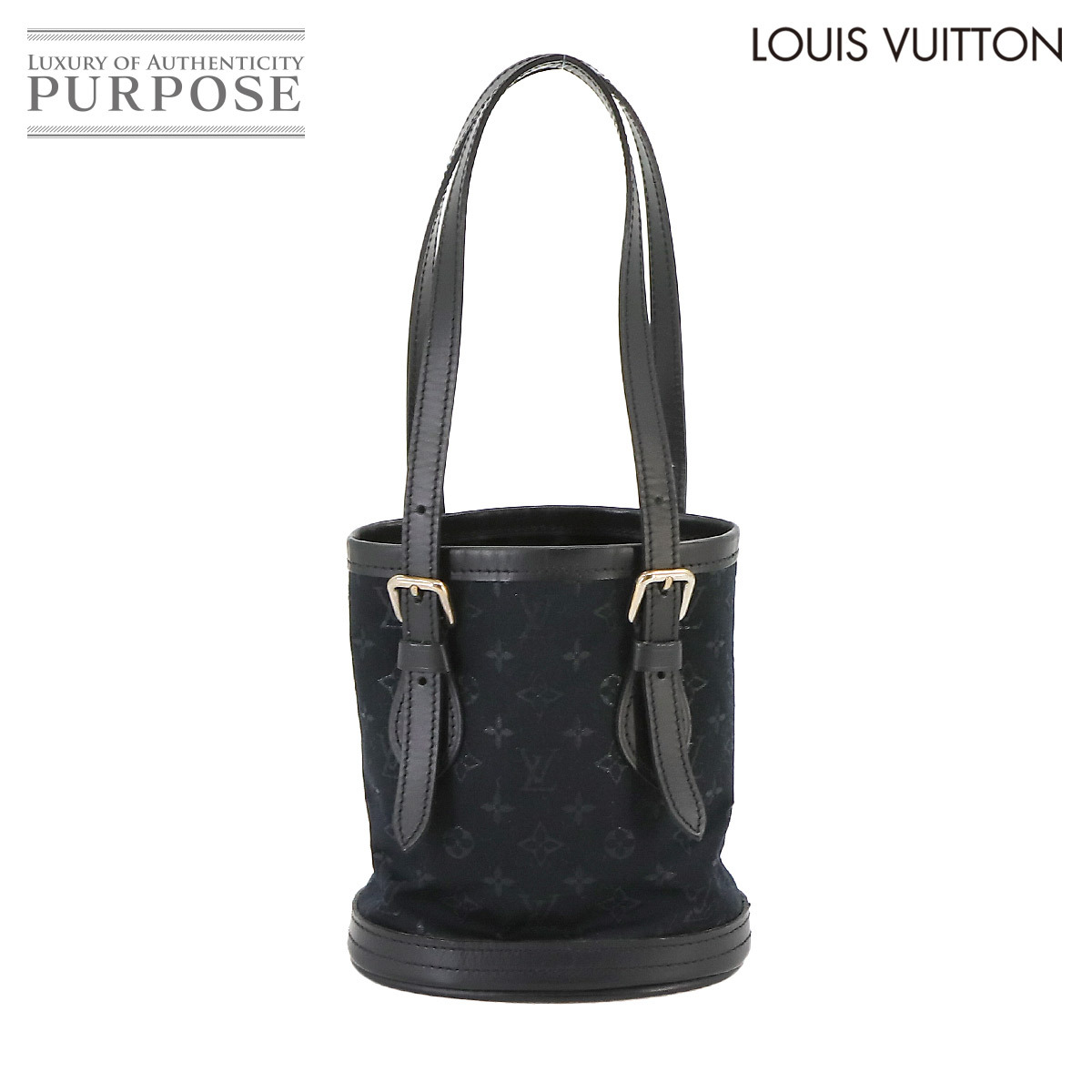 ルイ ヴィトン LOUIS VUITTON モノグラム サテン リトル バケット ハンド バッグ ノワール M92144 ブラック 90233849_画像1