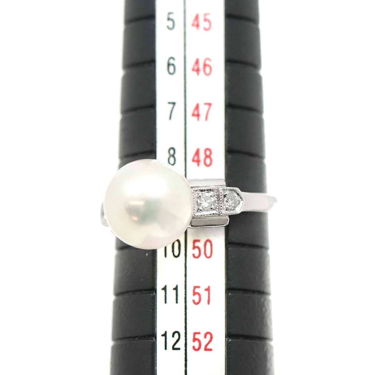  Mikimoto MIKIMOTO 9 номер кольцо Akoya жемчуг 8.7mm diamond K14 WG белое золото 585 жемчуг кольцо Akoya Pearl Ring 90228293