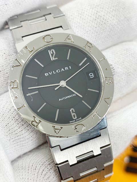 ブルガリ☆BVLGARI☆AUTOMATIC時計☆ブルガリブルガリ☆黒文字盤☆デイト☆BB 33 SS AUTO☆稼働品☆美品の画像2