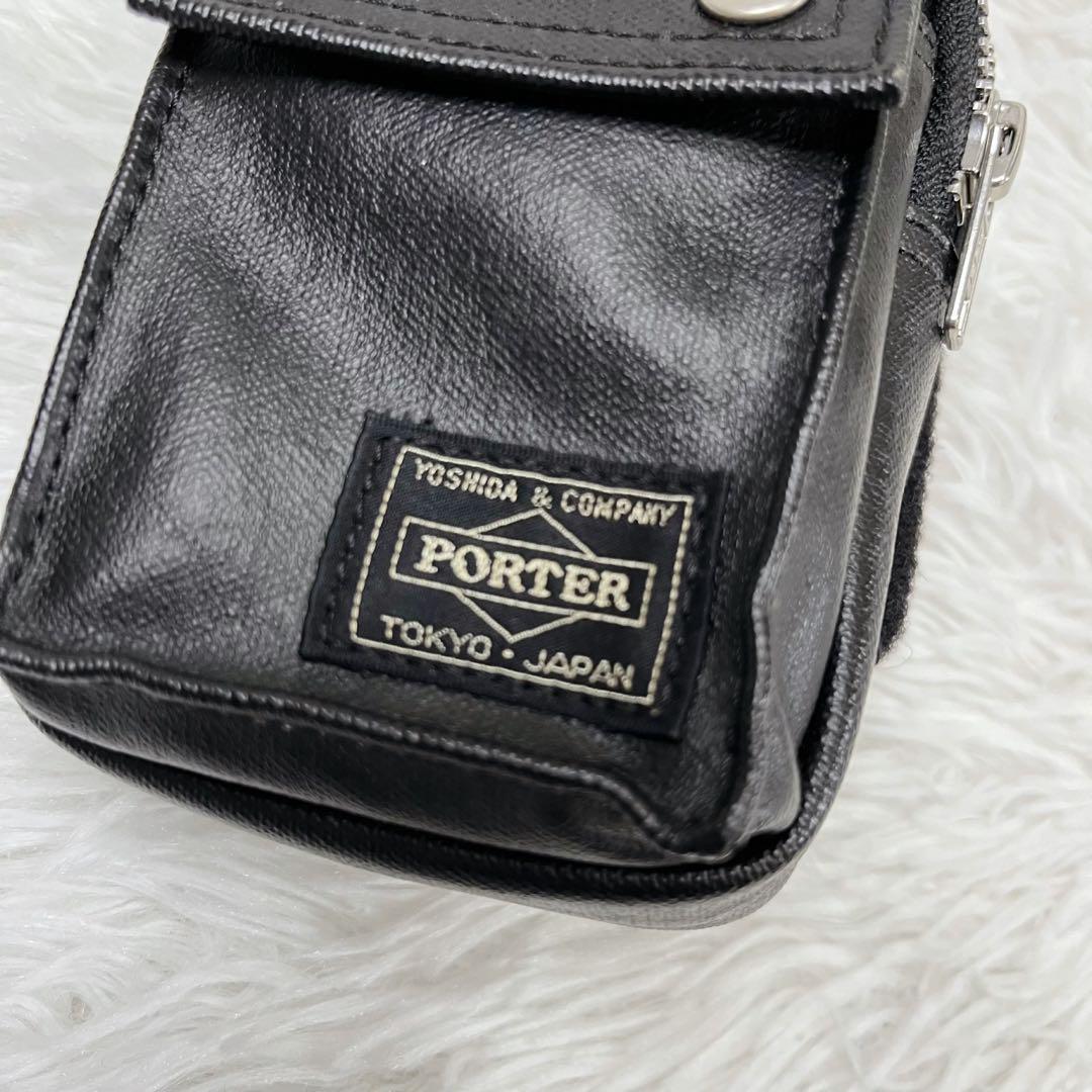 [ beautiful goods ] PORTER Porter Freestyle mobile case black cigarettes inserting pouch case belt bag na ska n