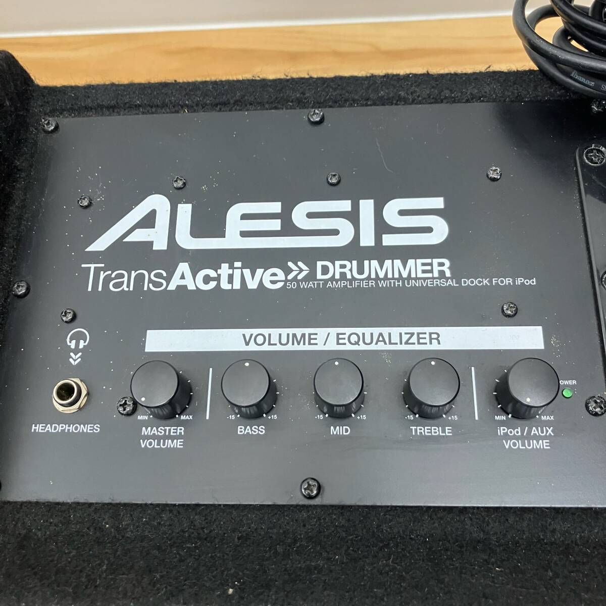 #4486【音だし確認済み】 ALESIS Trans Active DRUMMER 100W IPod 電源ケーブル モノラルケーブル エッジ〇 へこみなし 2way パワード_画像2